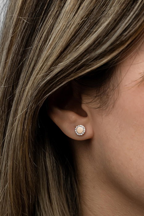 Heliophilia Silver Pendientes de Plata de Ley 925 con Oro Rosa y Circón Heliophilia Silver Pendientes de Plata de Ley 925 con Oro Rosa y Circón